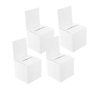 LALAFINA Urne à Bulletins de Vote en Papier Blanc, Lot de 4 Pièces, Résistante et Difficile à Déformer, pour Fêtes et Rassemblements Simples et Élégants