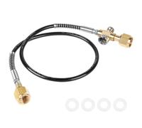 LALAGO 1 Mètre Tuyau de Transfert à Droite avec Manomètre RadSZ, Tuyau de Transfert, Filetage 2 x W21,8 x 1/14" pour Système de Distribution d'Argon, CO2, Gaz Protecteur, Hélium, Comme Coude