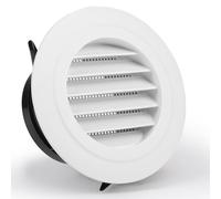 LALAGO 1 pièce Grille de Ventilation en Plastique Aeration Ronde 100mm avec Moustiquaire Grille, Bouche de Grille de Ventilation ABS avec Grille de Protection Blanc pour Ventilateur d'Extraction