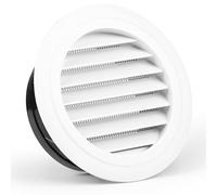 LALAGO 1 pièce Grille de Ventilation en Plastique Aeration Ronde 150mm avec Moustiquaire Grille, Bouche de Grille de Ventilation ABS avec Grille de Protection Blanc pour Ventilateur d'Extraction