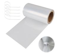LALAGO 10M Tuyau de Gouttière Rouleau Transparent pour Tuyaux d'écoulement Ø125mm en Film PE, Tube de Pluie Gouttière de Rechange Provisorium, Provisoire de Tuyau de Descente avec 5 Serre-Câbles
