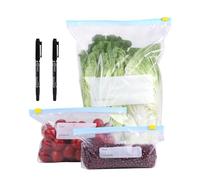 LALAGO 120 pcs Sac Congelation Reutilisable, 3 Tailles Sacs de Rangement Réutilisables, Alimentaire Sac Congelation Zip, Fermeture Étanches pour Conservation Légumes Fruits Viande Poissons et Pain