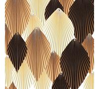 LALAGO 18pcs Ventilateur de Papier en Forme de Feuilles, Boho Décoration de Fête Marron Beige, Decoration Mariage Champetre Boheme Décoration, Boule Papier de Soie Guirlande pour Bébé Baptême