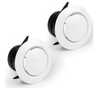 LALAGO 2 pcs Soupape à Disque Ronde 75 mm, Grille d'Aération Ronde Réglable en ABS, Grille de Ventilation de Plafond ou Mur pour Ventilateur d'Extraction d'Air, Ventilateur de Tuyau, Cuisine, Garage