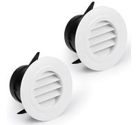 LALAGO 2 pièces Grille de Ventilation en Plastique Aeration Ronde 75mm avec Moustiquaire Grille, Bouche de Grille de Ventilation ABS avec Grille de Protection Blanc pour Ventilateur d'Extraction