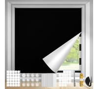 LALAGO 300x145cm Volet Interieur Fenetre sans Percage avec 35 Velcros et 12 Ventouses, Film Store Occultant Fenêtre pour Velux de Toit, 100% Blackout Matériau Rideau Occultant pour Bébé Chambres