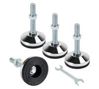 lalago 4 Pièces Niveleurs de Pieds Robustes M16 Thread, Pieds de Nivellement 3,14 "Dia Base, Pied de Meubles Reglable Filetage Noir Capacité de 2600 LB pour Établi, Machine, Armoire (D80xM16x100)