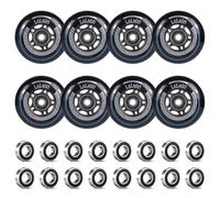 LALAGO 8 Pièces Roues de Rollers 76mm, 88A SHR PU, Roulements ABEC 9 | Roues de Patins à Roulettes de Rechange, Inline Skate Wheels, Roues pour Rollerblade pour K2 Hudora Gonex Apollo