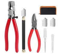 LALAGO 8pcs Coupe-Verre pour Bouteilles, Pince à Briser le Verre et Pince à Joints Pliers à Courir Ensemble avec 2 Tête de Coupe de Rechange, Tuyau d'égouttement pour Mosaïque épaisse Carreaux