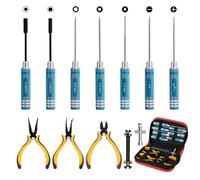 LALAGO Jeu de 12 Kit d'outils pour voiture télécommandée, tournevis hexagonal, pince, clé à douille, kit d'outils RC pour voiture RC Traxxas Arrma, drone, avion, hélicoptère, véhicule multirotor
