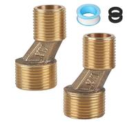 LALAGO Lot de 2 S-Raccord G1/2 à G3/4, Raccord Excentré Mitigeur Bain Douche Réglable 125-165mm, Raccord de Tuyau en Laiton Excentré, Accessoires de Connexion de Tube D'eau, Bras Pivotant d'Adaptateur