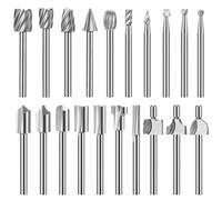 LALAGO Lot de 20 fraises rotatives HSS pour Dremel | Ensemble de fraises rotatives en carbure pour sculpture sur bois, sculpture, perçage