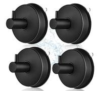 lalago Lot de 4 crochets à ventouse en acier inoxydable 304 pour fenêtre, étanche, sans perçage, capacité de charge 5 kg/PC, noir