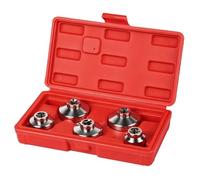 lalago Lot de 5 Douilles Clés de Démontage pour Filtre à Huile Carré 3/8" CR-V, Entraînement Hexagonal, Jeu de Tasses de e Filtre à Huile (24, 27, 32, 36, 38mm)