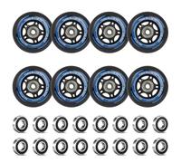 LALAGO Lot de 8 Roues de Rollers 72mm, 88A SHR PU, Roulements ABEC 9 | Roues de Patins à Roulettes de Rechange, Inline Skate Wheels, Roues pour Rollerblade pour K2 Hudora Gonex Apollo
