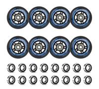 LALAGO Lot de 8 Roues de Rollers 76mm, 88A SHR PU, Roulements ABEC 9 | Roues de Patins à Roulettes de Rechange, Inline Skate Wheels, Roues pour Rollerblade pour K2 Hudora Gonex Apollo