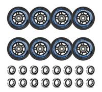LALAGO Lot de 8 Roues de Rollers 80mm, 88A SHR PU, Roulements ABEC 9 | Roues de Patins à Roulettes de Rechange, Inline Skate Wheels, Roues pour Rollerblade pour K2 Hudora Gonex Apollo