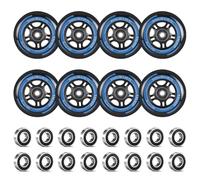LALAGO Lot de 8 Roues de Rollers 84mm, 88A SHR PU, Roulements ABEC 9 | Roues de Patins à Roulettes de Rechange, Inline Skate Wheels, Roues pour Rollerblade pour K2 Hudora Gonex Apollo