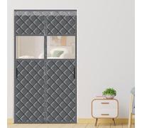 LALAGO Rideau Isolant Thermique avec Magnétique, 160x220cm Isolant Thermique Isolation Porte, Rideau de Porte Magnétique à Isolation Thermique, au Froid et au Bruit, Adapté aux Animaux (avec Fenêtre)