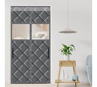 LALAGO Rideau Isolant Thermique avec Magnétique, 90x210cm Isolant Thermique Isolation Porte, Rideau de Porte Magnétique à Isolation Thermique, au Froid et au Bruit, Adapté aux Animaux (avec Fenêtre)