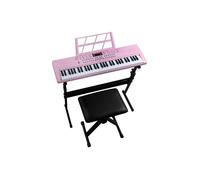 LALAHO - Kit complet piano numérique ,Clavier électronique pour débutant 61 touches avec stand banc de clavier - Rose + Noir