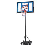 LALAHO Panier de Basketball Extérieur avec Support et roulettes, 2 Filets, Support de Basketball pour Adultes et Enfants, Hauteur Réglable de 135 à 305 cm (Noir et Bleu)
