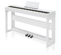 LALAHO Piano Numériques 88 Touches Avec 3 Pédales Professionnelles, MIDI-USB, Audio Bluetooth, 2 Haut-Parleurs StéréO, Convient Aux Adultes, Débutants (Blanc)