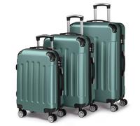 LALAHO Set de 3 Valises de Voyage, Valise Grande Taille, Valise Grande Taille & Cabine, ABS avec Coins Renforcés, roulettes Pivotantes 360° (Turquoise)