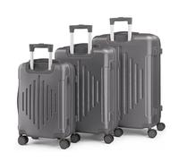 LALAHO Set de 3 Valises, Grande Taille, Valise Cabine, Petite, ABS avec Coins Renforcés, roulettes Pivotantes 360°, Cadenas et Poignée Télescopique (Gris foncé)