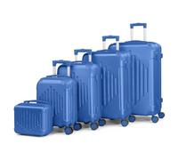 LALAHO Set de 5 Valises de Voyage avec Vanity Case, Valise Grande Taille, Valise Moyenne, Valise Cabine, ABS avec Coins Renforcés, roulettes Pivotantes 360°, Serrure à Combinaison (Azur)