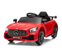 LALAHO Voiture électrique GTR pour enfant, 12 V, avec télécommande 2,4 GHz, 2 portes, MP3, klaxon, lumières LED, rouge