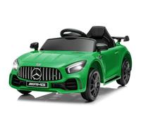 LALAHO Voiture électrique GTR pour enfant, 12 V, avec télécommande 2,4 GHz, 2 portes, MP3, klaxon, lumières LED, vert