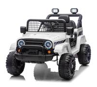 LALAHO Voiture Véhicule électrique Enfant 12V avec télécommande à 2,4 GHz,V. Max. 2,8 Km/h télécommande Effets sonores (Blanc)