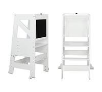 LALAHOTour d'Observation Montessori dès 18 Mois - 2-en-1 avec Tableau Noir | Sécurité Anti-Bascule & Design en Bois Robuste pour Cuisine, Salle de Bain et Espace Enfant