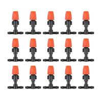 LALAL Buse de brumisation réglable Orange de Type T, 7.5-10L/H/avec connecteur en t de 1/4 Pouces for Tuyau de 4/7mm, système d'arrosage de pulvérisation, Serre de Jardin(20PCS)