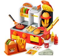 Lalalark Chop 'N Flip - Station de Restauration Rapide avec Plus de 40 Accessoires, Coupe-Pommes de Terre interactif, Effet de friture et lumières de Grillage, Station de Commande et de Boisson