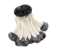 Lalaluka Manteau pour femme - En peluche - Couleur unie - En fourrure synthétique - Veste d'hiver, veste d'extérieur, Blanc., M