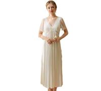 Lalander Robe de Nuit Vintage Victorienne à Manches Courtes pour Femme et Fille