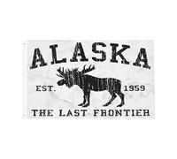 L'Alaska, La Dernière Frontière Drapeaux Décoratif Drapeau De Jardin Résistant Aux Intempéries Drapeau Pour Maison Intérieur Porche 90X150Cm