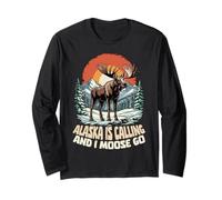 L'Alaska m'appelle et Je Passe à l'Alaska rétro, Vintage et drôle Manche Longue