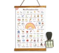 Lalasol Affiche Mes Premières Fois à Tamponner A3 - Poster Bébé Souvenirs - Impression Haute Qualité, Papier Premium Épais, Design Exclusif, Option Cadre Bois Massif