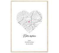 Lalasol Affiche Personnalisée pour Homme ou Femme - Notre Histoire - Cadeau Romantique pour Anniversaire Noël ou Saint-Valentin - Imprimée en France