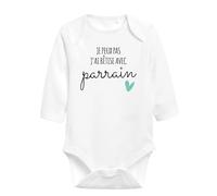 Lalasol Body Bébé Garçon ou Fille Je peux Pas J'ai Bêtise Avec Parrain Idée Cadeau Naissance Fille ou Garçon Noël Anniversaire (Manche Longue)