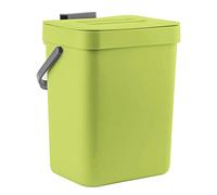 LALASTAR Corbeille à déchets alimentaires pour cuisine, petite poubelle à compost de comptoir avec couvercle, récipient sans odeur, poubelle murale, 3 l, vert