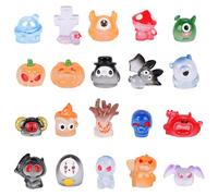 LALASTYLE Lot de 20 mini monstres en résine lumineux pour Halloween, décoration miniature effrayante pour jardins féériques, maisons de poupées, aquariums et décorations de fête d'Halloween