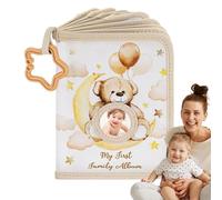 L'album de Photos de Famille pour les Tout-Petits | L'album Familial en Tissu Doux pour les - Livre Mémoire 17 Photos Thème Ours pour Parents Frères Sœurs Garçons Filles