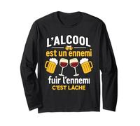 L'alcool Est Un Ennemi Fuir L'ennemi C'est Lâche Drôle Bière Manche Longue