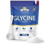 LALEA Glycine Cristallisée 500g - Acide Aminé Glycine en poudre 100% Pure - Composant du Collagène - Vegan, Sans Additifs, Très Soluble - Aide au Sommeil, Articulations & Peau - 100 Doses