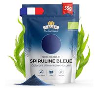 LALEA Spiruline Bleue BIO en Poudre 55g - Phycocyanine Bleue Pure Bio - Colorant Alimentaire Poudre Bleu Naturel (E18) - Spiruline Bleu Poudre pour Smoothies, Pâtisserie, Boissons & Desserts