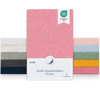 Laleni 1 set de draps-housses en éponge 38x77cm Housse de couffin certifiée Oeko-TEX, Draps-housses sans plis pour lit d'enfant, lit de bébé et panier de Moïse, Coral - Rouge